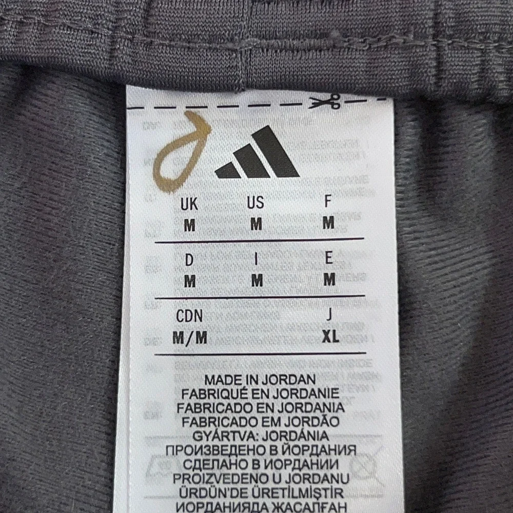 Adidas Mens Medium Gray Ankle Zip Recycled Polyester Track Pants New